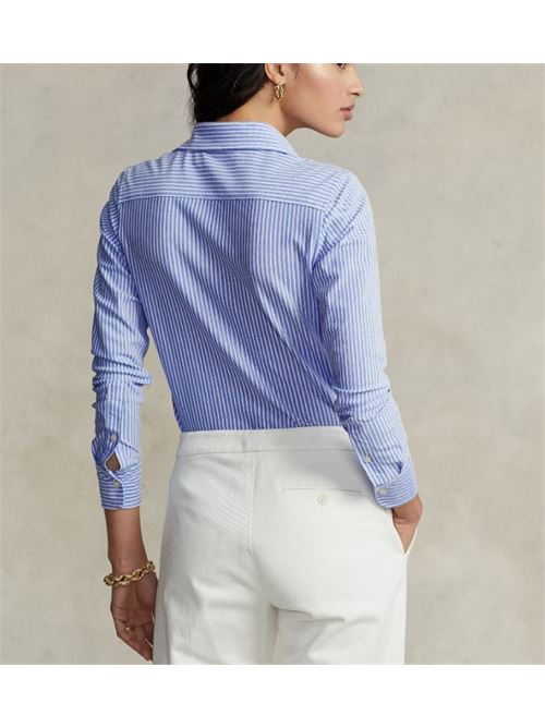 Camicia oxford a righe LAUREN RALPH LAUREN | JAMELKO-LONG SLEEVE-BUTTON FRONT.BLU/WHITE